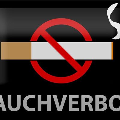 Cartel de chapa aviso 18x12cm decoración prohibición de fumar