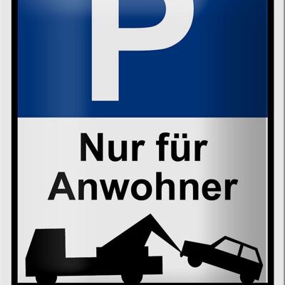 Letrero de chapa para estacionamiento, 12x18cm, señal de estacionamiento solo para decoración de residentes