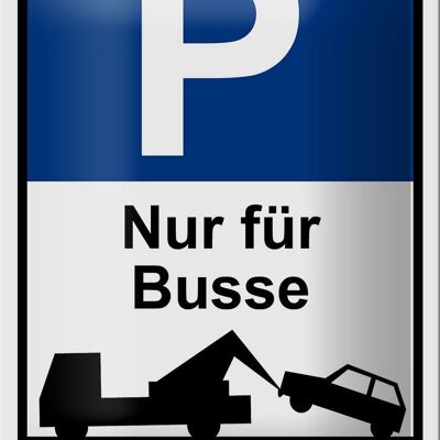 Metal sign parking 12x18cm parking sign P only for buses decoration