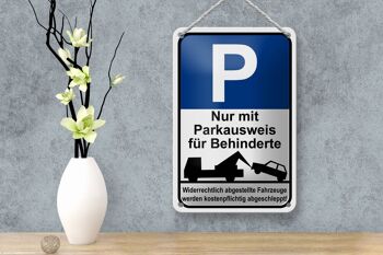Plaque de stationnement en tôle 12x18cm, décoration uniquement permis de stationnement pour personnes handicapées 4