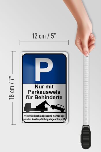 Plaque de stationnement en tôle 12x18cm, décoration uniquement permis de stationnement pour personnes handicapées 5