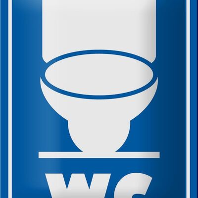 Plaque en tôle note 12x18cm pictogramme toilette décoration toilette