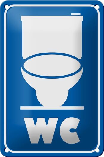 Plaque en tôle note 12x18cm pictogramme toilette décoration toilette 1