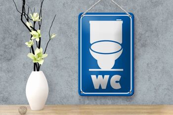 Plaque en tôle note 12x18cm pictogramme toilette décoration toilette 4