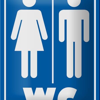 Metal sign notice 12x18cm WC pictogram toilet wall decoration
