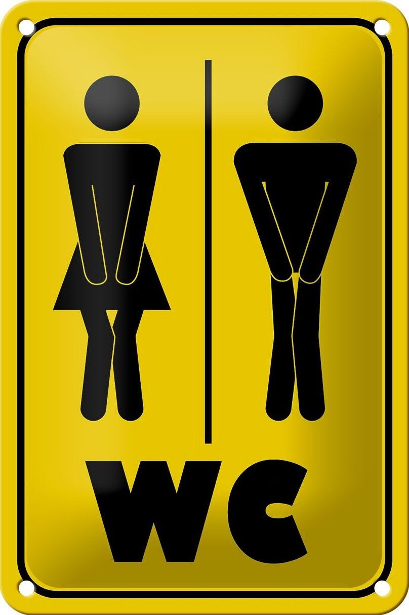Targa in metallo nota 12x18 cm pittogramma WC decorazione immagine da parete