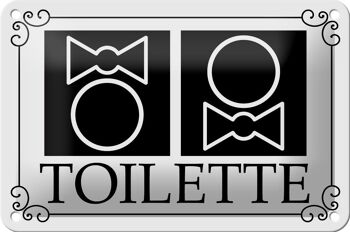 Plaque en tôle toilettes 18x12cm décoration pictogramme toilettes 1