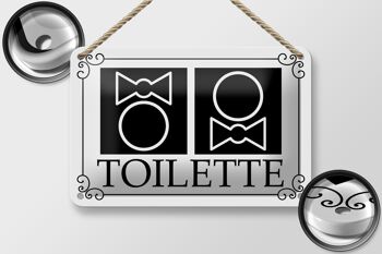 Plaque en tôle toilettes 18x12cm décoration pictogramme toilettes 2