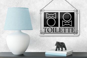 Plaque en tôle toilettes 18x12cm décoration pictogramme toilettes 4