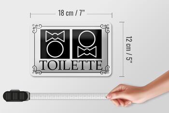 Plaque en tôle toilettes 18x12cm décoration pictogramme toilettes 5