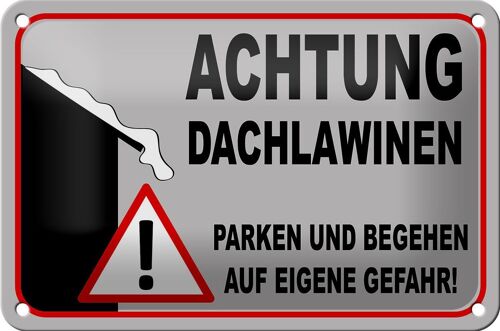 Blechschild Hinweis 18x12cm Achtung Dachlawinen Gefahr Dekoration