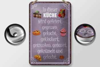 Plaque en tôle 12x18 cm indiquant que la décoration est célébrée dans cette cuisine 2