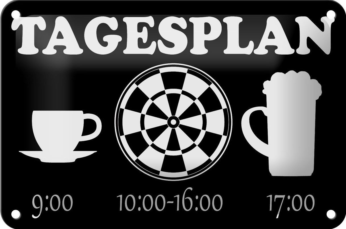 Targa in latta con scritta 18x12 cm decorazione giornaliera per tazza, freccetta e birra