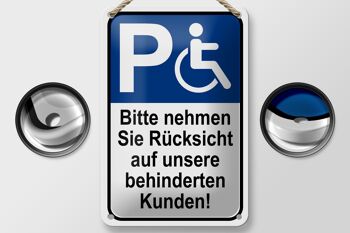 Plaque de stationnement en tôle 12x18cm, décoration pour clients handicapés 2