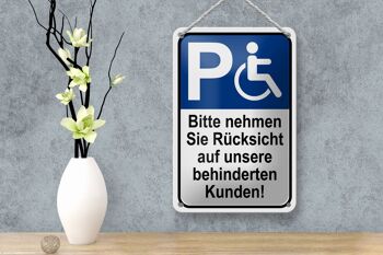 Plaque de stationnement en tôle 12x18cm, décoration pour clients handicapés 4