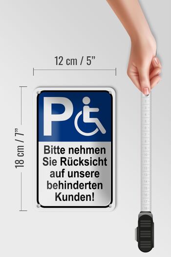 Plaque de stationnement en tôle 12x18cm, décoration pour clients handicapés 5