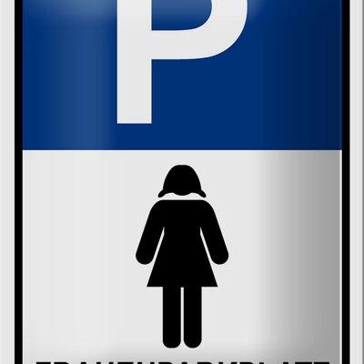 Targa in metallo Parking 12x18 cm Decorazione parcheggio per donne