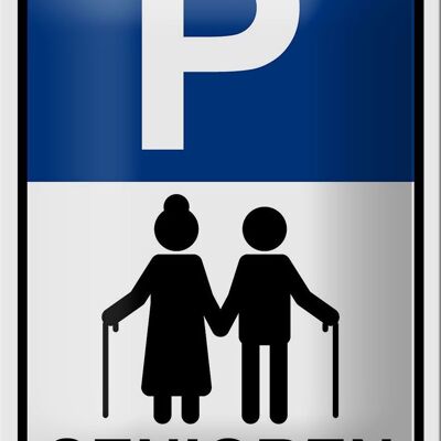 Metal sign parking 12x18cm parking space seniors decoration