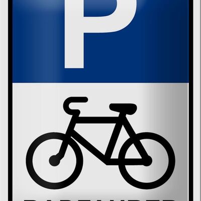 Metal sign parking 12x18cm parking cyclist decoration