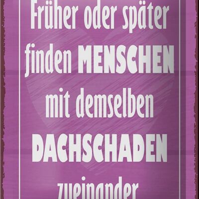 Blechschild Spruch 12x18cm Menschen demselbe Dahschaden Dekoration