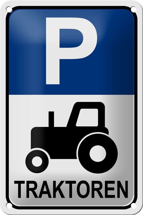 Blechschild Parken 12x18cm Parkplatz Traktor Dekoration