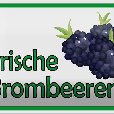 Blechschild Hinweis 18x12cm frische Brombeeren Hofladen Dekoration