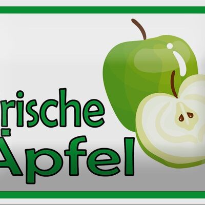 Blechschild Hinweis 18x12cm frische Äpfel Verkauf Hofladen Dekoration