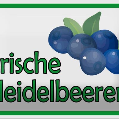 Metal sign notice 18x12cm fresh blueberries farm shop decoration