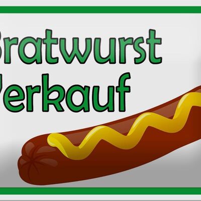Cartel de chapa aviso 18x12cm Bratwurst venta decoración de restaurante