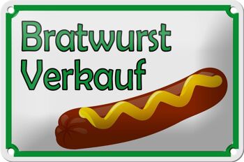 Avis de signe en étain 18x12cm, décoration de restaurant de vente de saucisses bratwurst 1