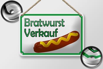 Avis de signe en étain 18x12cm, décoration de restaurant de vente de saucisses bratwurst 2