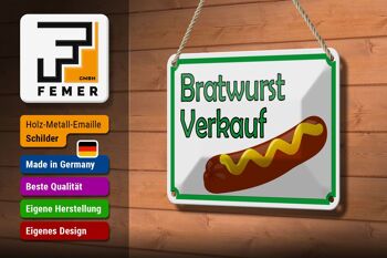 Avis de signe en étain 18x12cm, décoration de restaurant de vente de saucisses bratwurst 3
