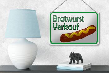 Avis de signe en étain 18x12cm, décoration de restaurant de vente de saucisses bratwurst 4