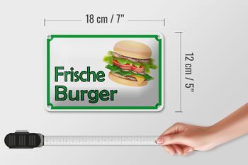 Avis en étain 18x12cm, décoration de restaurant de burger frais 5