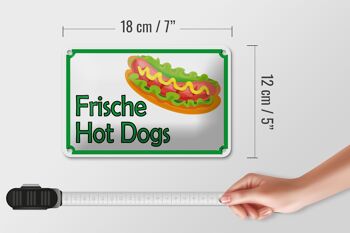 Avis en étain 18x12cm, décoration de restaurant de hot dogs frais 5