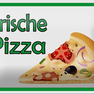 Metal sign notice 18x12cm fresh pizza sale decoration