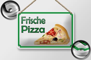 Panneau en étain 18x12cm, décoration de vente de pizza fraîche 2