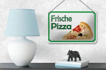 Panneau en étain 18x12cm, décoration de vente de pizza fraîche 4
