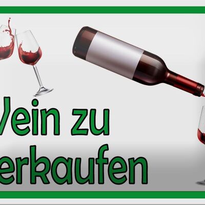 Blechschild Hinweis 18x12cm Wein zu verkaufen Dekoration