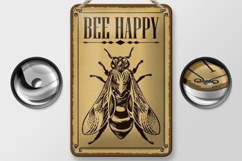 Signe en étain note 12x18cm, décoration d'abeille heureuse, miel, apiculture 2