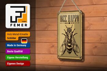 Signe en étain note 12x18cm, décoration d'abeille heureuse, miel, apiculture 3