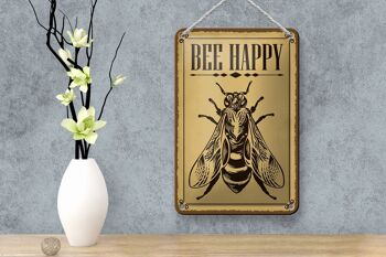 Signe en étain note 12x18cm, décoration d'abeille heureuse, miel, apiculture 4