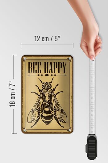 Signe en étain note 12x18cm, décoration d'abeille heureuse, miel, apiculture 5
