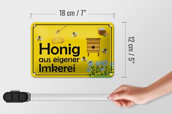 Plaque en tôle note 18x12cm miel de notre propre décoration apicole 5