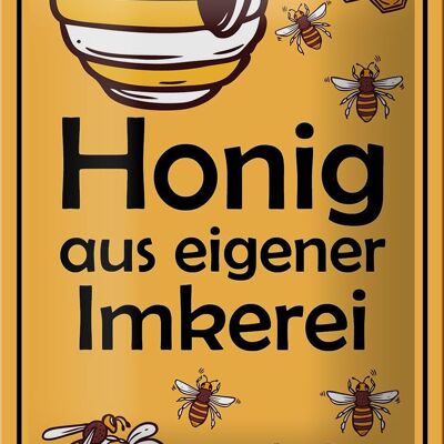 Metal sign notice 12x18cm honey from our own beekeeping decoration