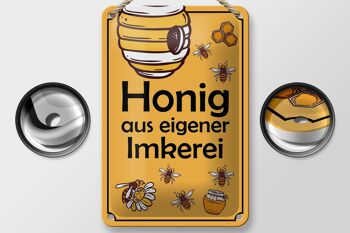 Panneau en étain 12x18cm, miel de notre propre décoration apicole 2