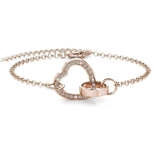 Bracelet Locked Heart - Or Rosé et Cristal I MYC-Paris.com