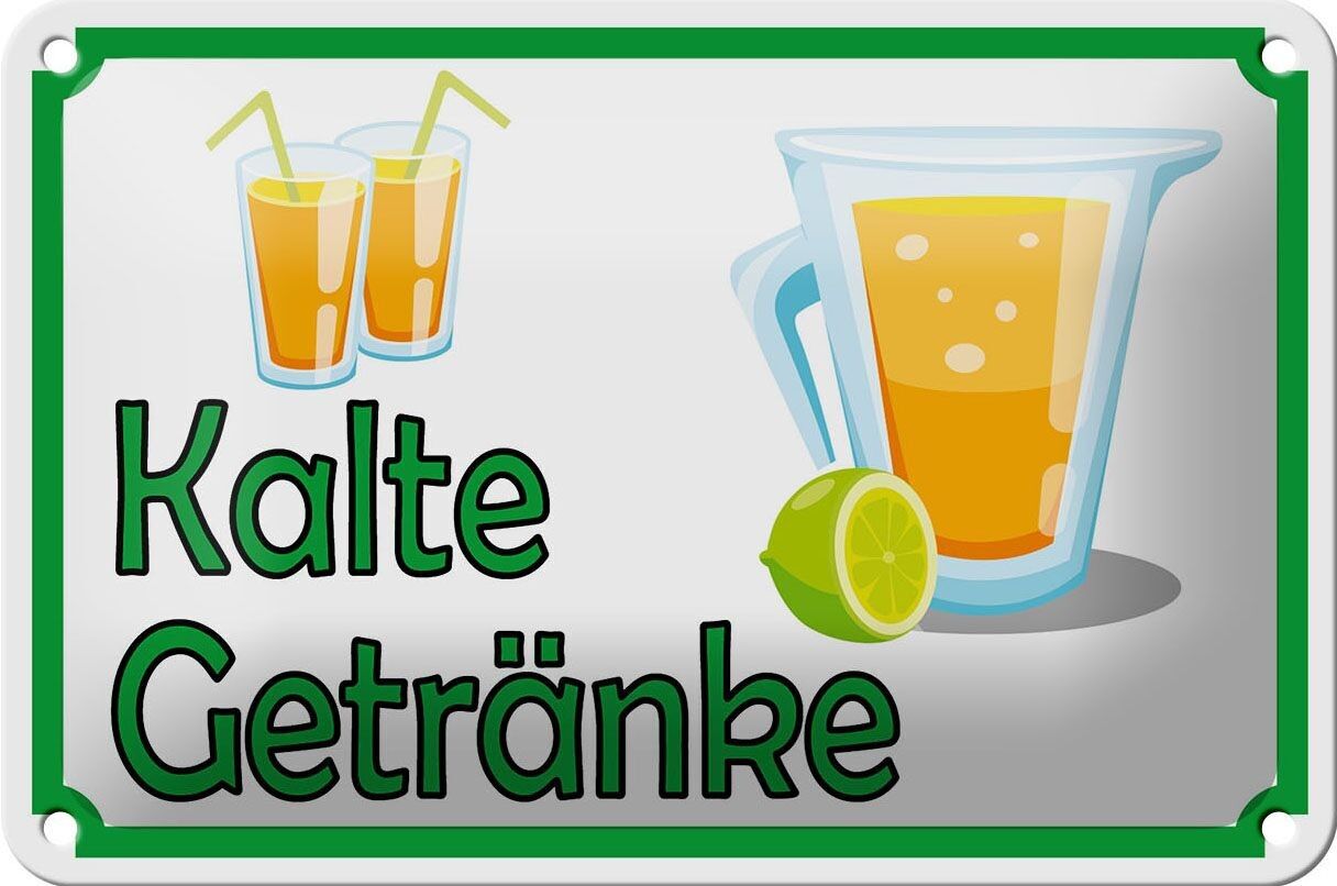 Cartel de chapa aviso 18x12cm decoración venta bebidas frías