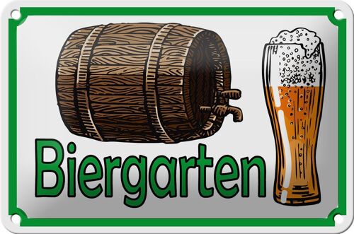 Blechschild Hinweis 18x12cm Biergarten Bier Brauerei Dekoration