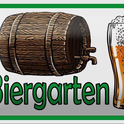 Blechschild Hinweis 18x12cm Biergarten Bier Brauerei Dekoration